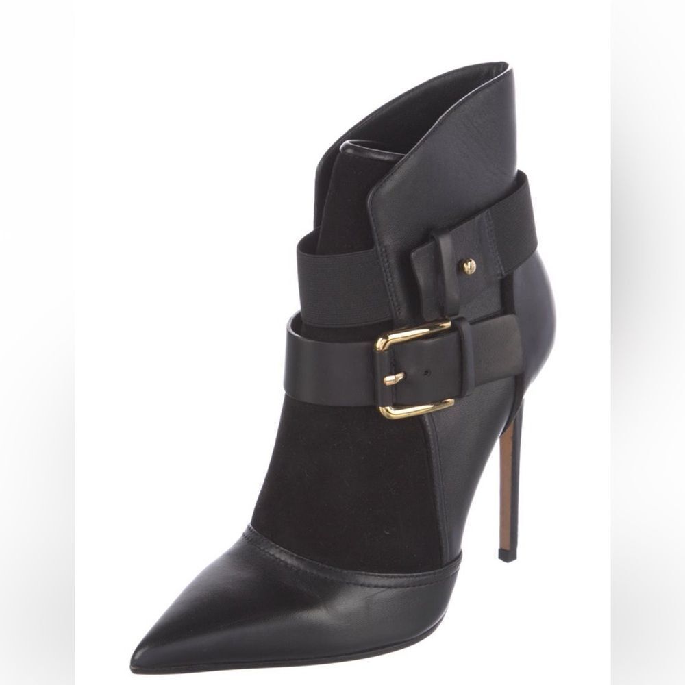 Balmain Black Leather Booties